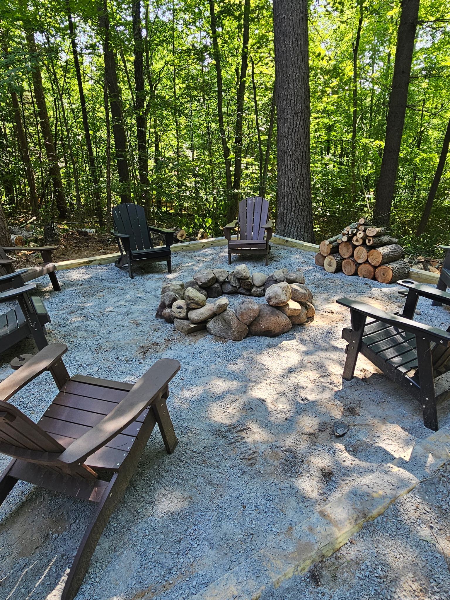 Gather around the fire pit.