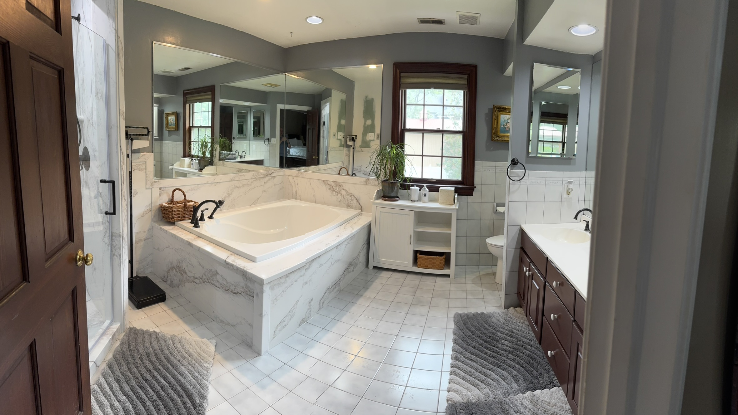 Master Bathroom with shower, double sink and large soaking tub