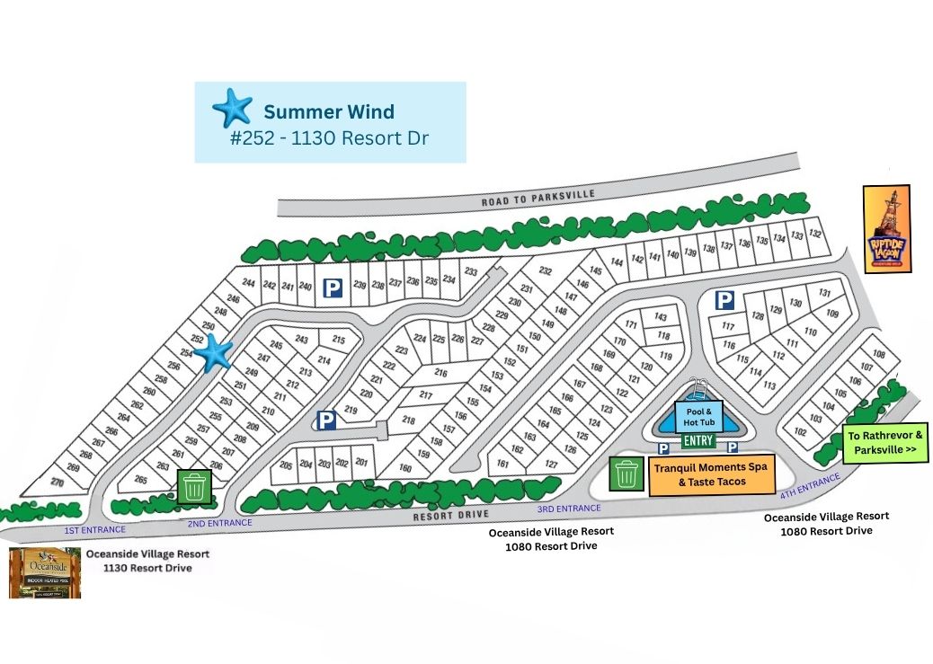 Resort map to locate your cottage easily