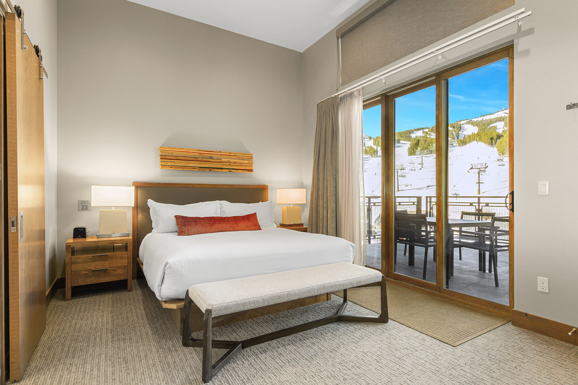 Master bedroom with deck