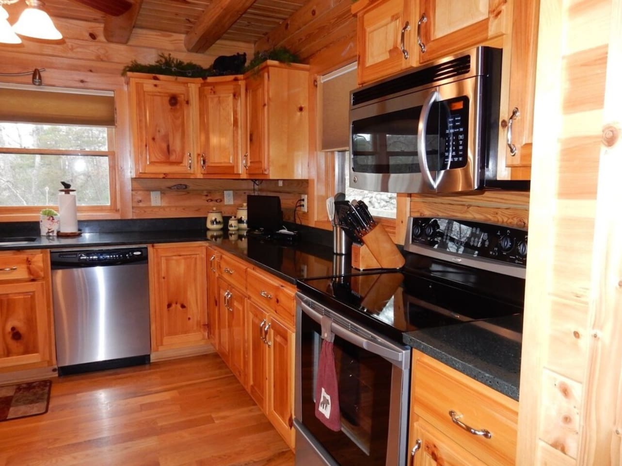 Fully stocked kitchen area 