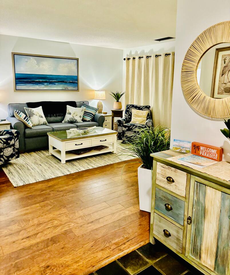 Living room with plants