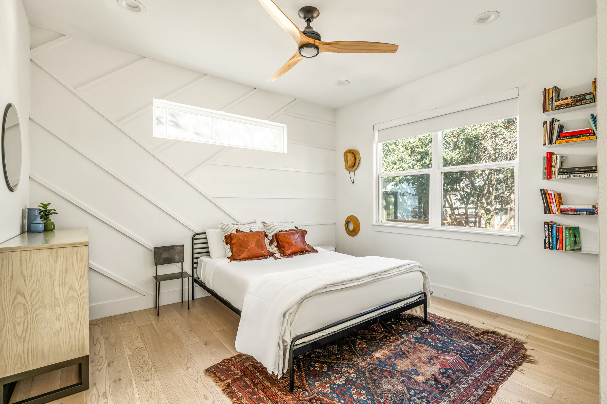 Comfortable king bedroom with stylish decor and peaceful ambiance