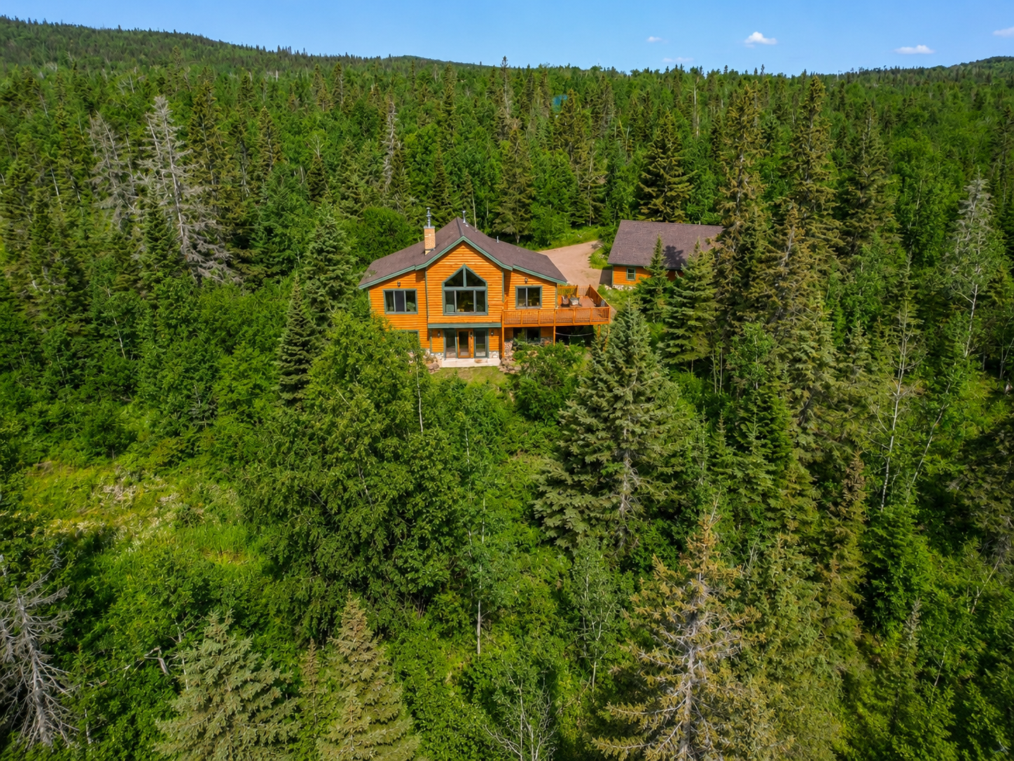 Treetops in Tofte tucked among the trees, surrounded by peaceful North Shore forest. The cabin gives guests the feeling of being completely immersed in nature while still being close to Lake Superior, Lutsen, hiking & all the North Shore has to offer. 