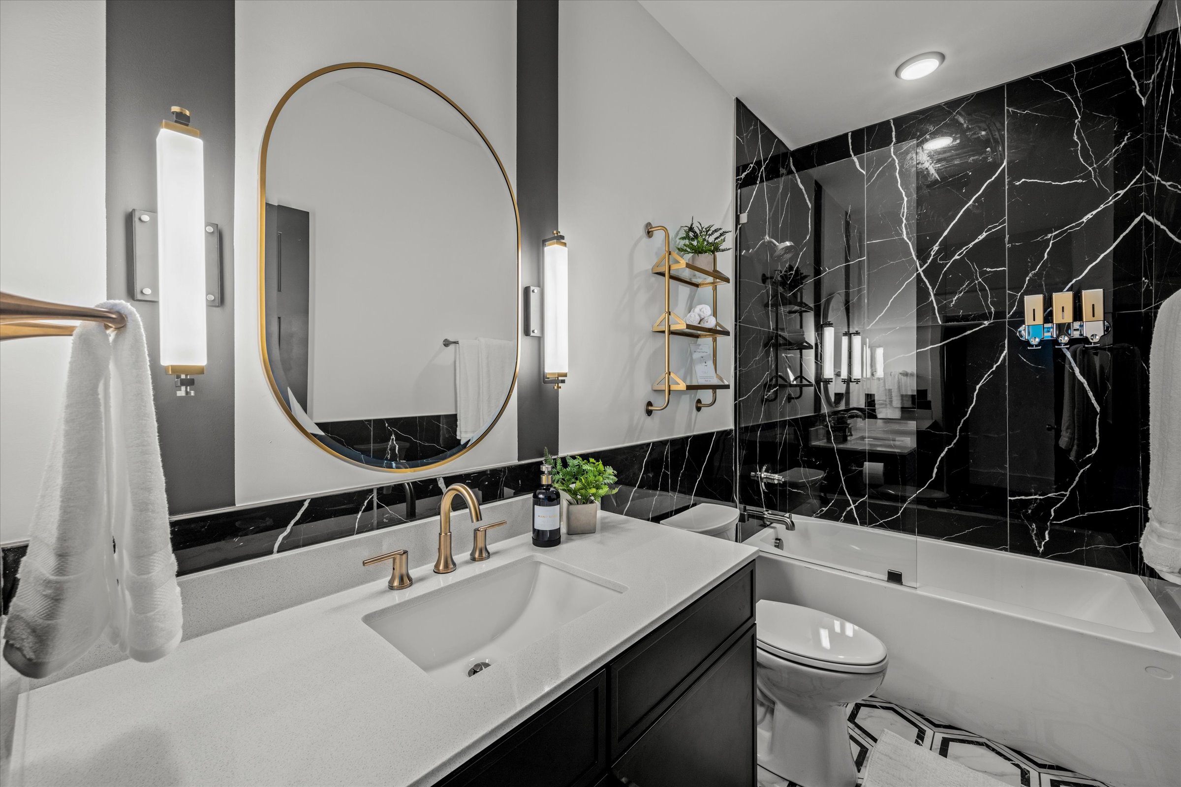A bedroom and bathroom with its beautiful mountain view!