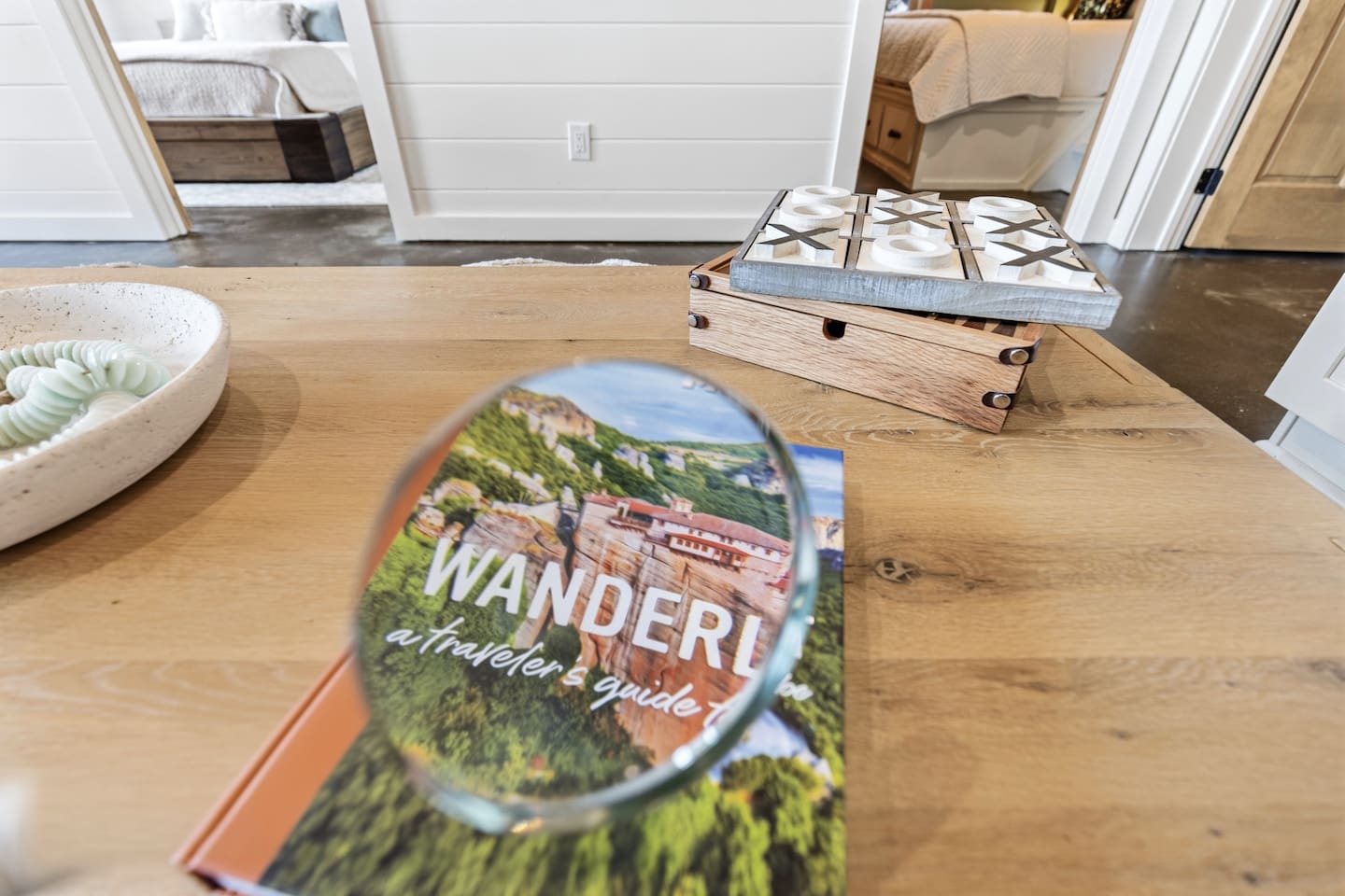 Beautiful travel coffee table books, board games, chess, checkers and so much more! Open the cabinets to endless possibilities as well as a library with classics for adults and children.