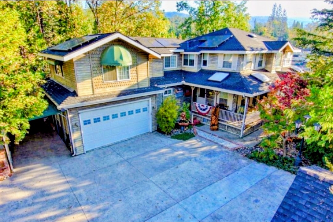 Aerial view of front of the house
