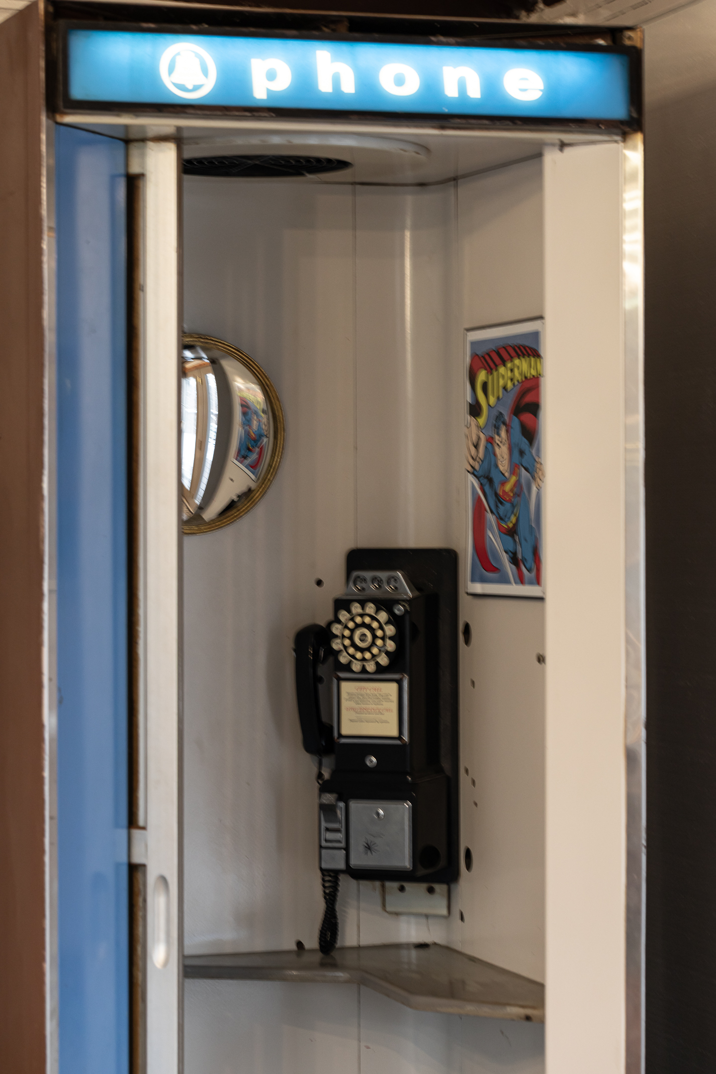 Fun phone booth! Lights up! Working on getting working phone- TBD