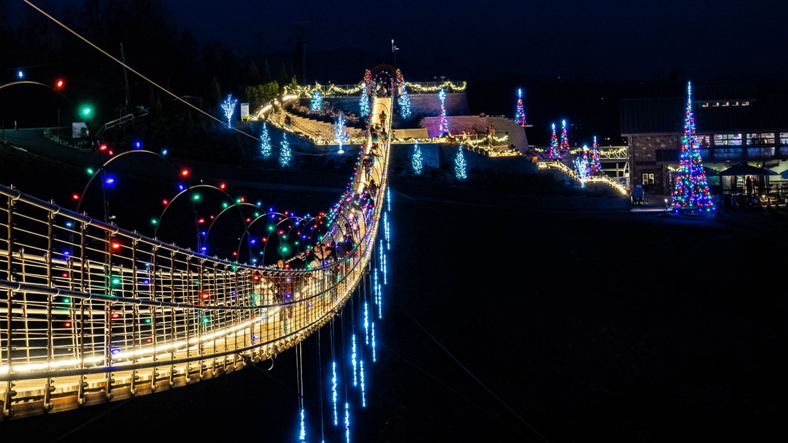 Gatlinburg Skybridge during Christmas