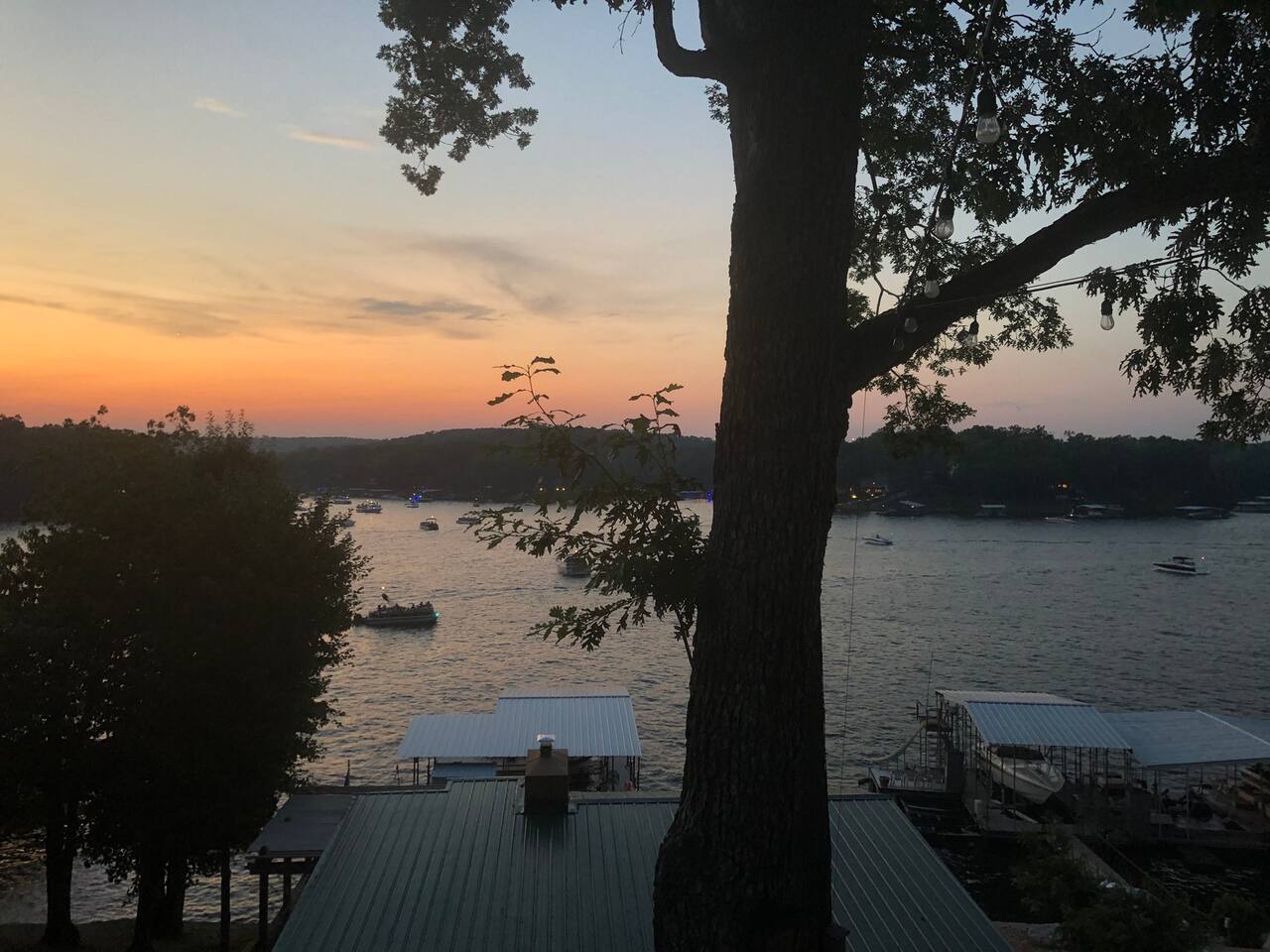 Beautiful sunset views from the Monkey Bar treetop deck. 