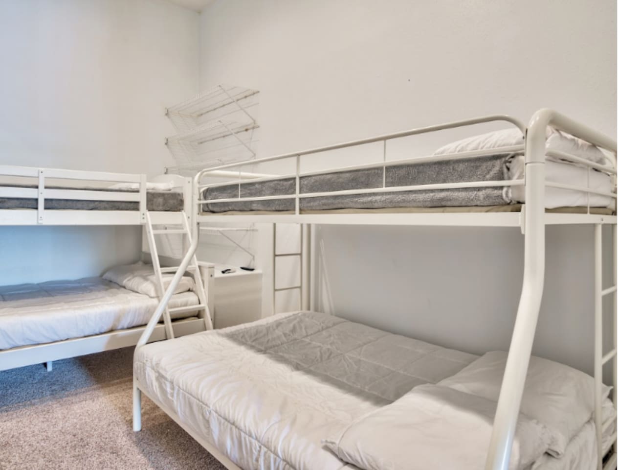 Bunk area with two twin-over-full bunk beds