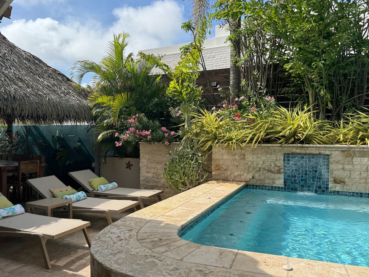 Should I sit on a lounger or in the pool?