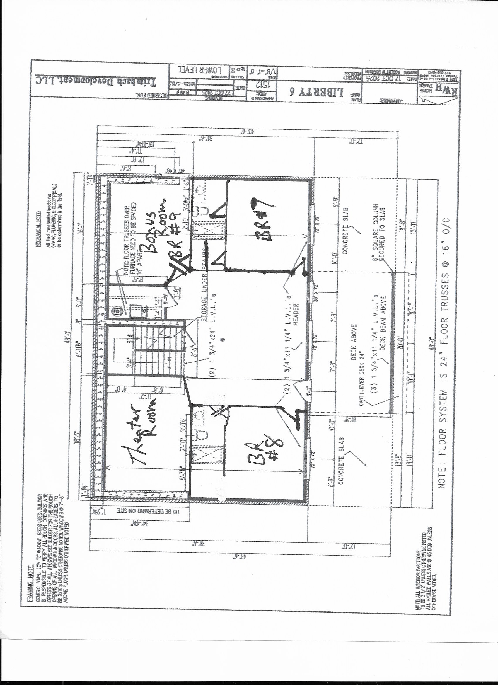mocked up plan for lower level.