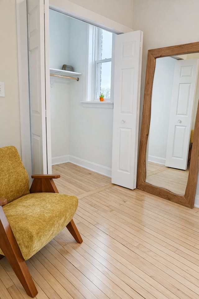 Bedroom seating area perfect for relaxing or reading.
