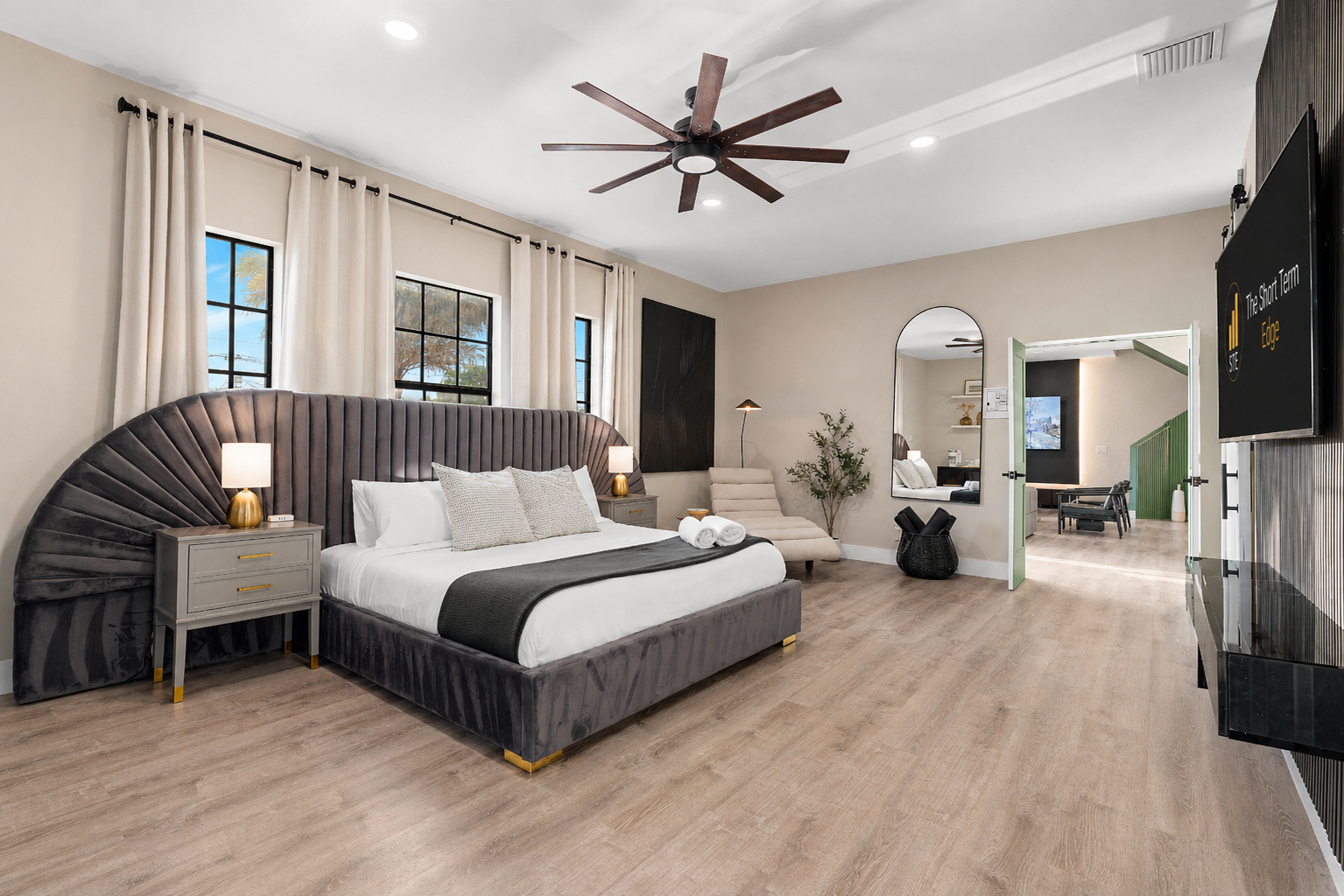 🛌 Your private sanctuary — comfort, luxury.  Drift off reading a book in the plush lounger.