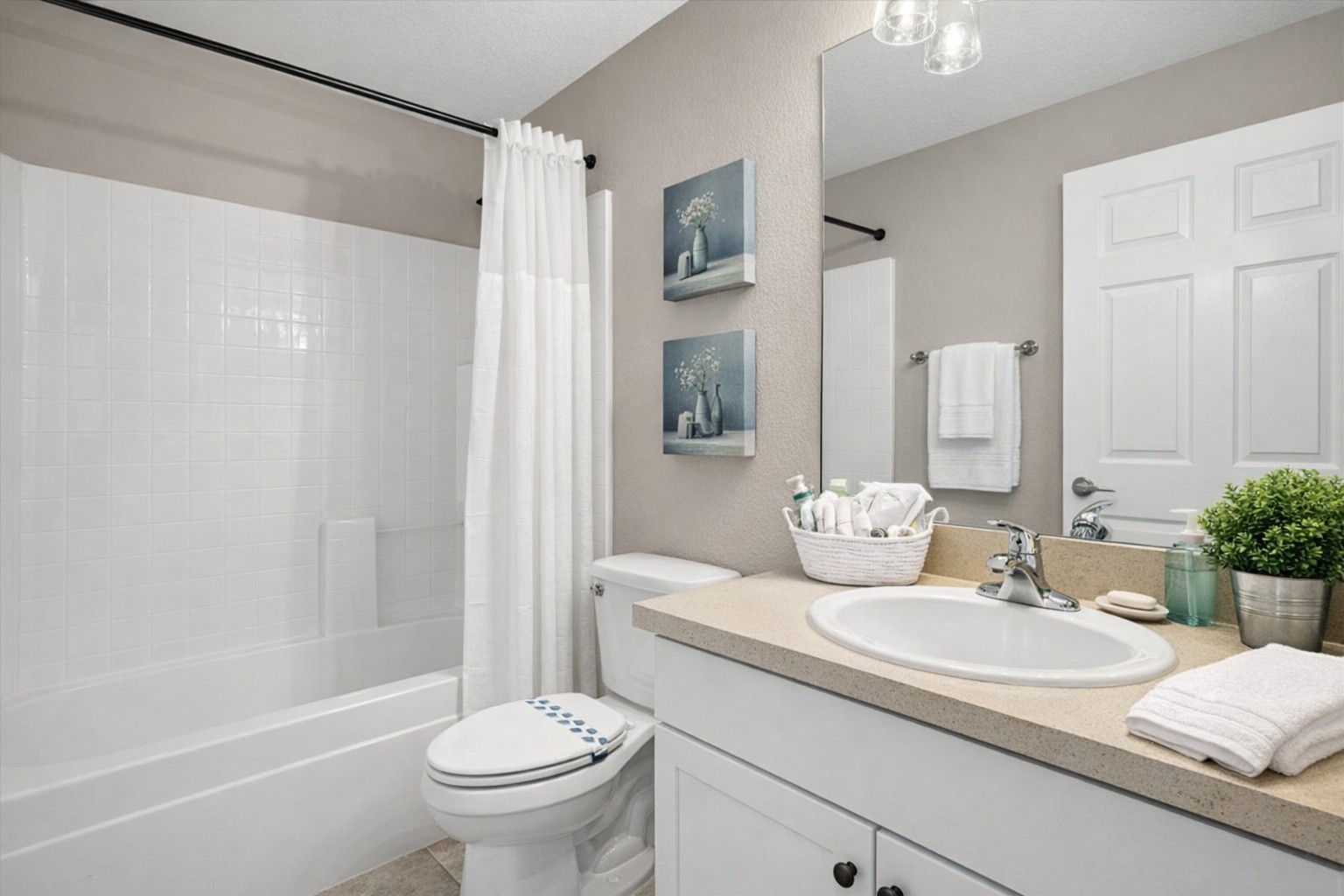 Hallway Bath with tub and shower