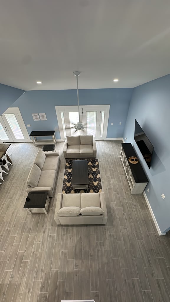 Large Open plan living room, dinning room, kitchen