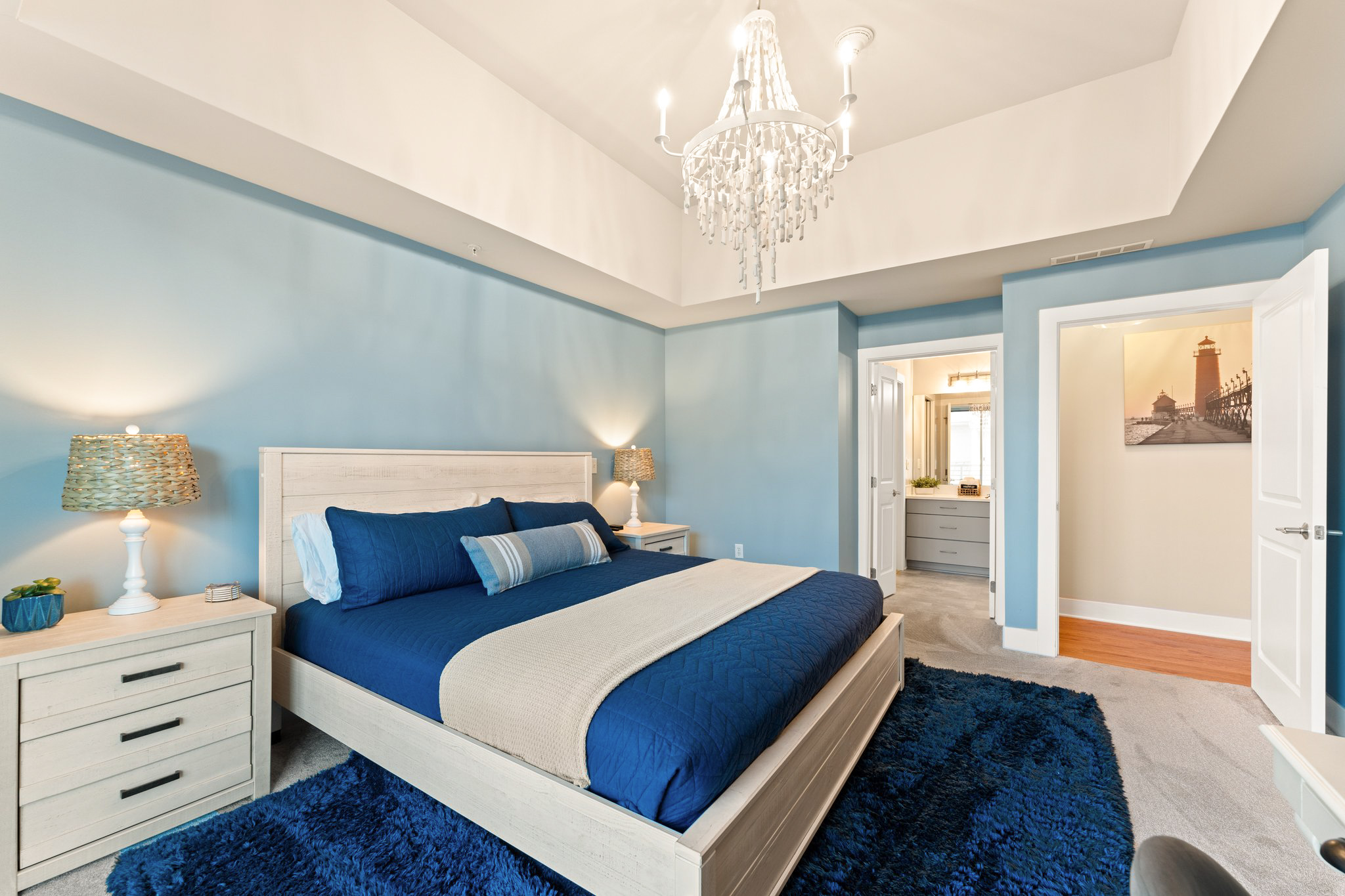 King primary bedroom with ensuite attached. 