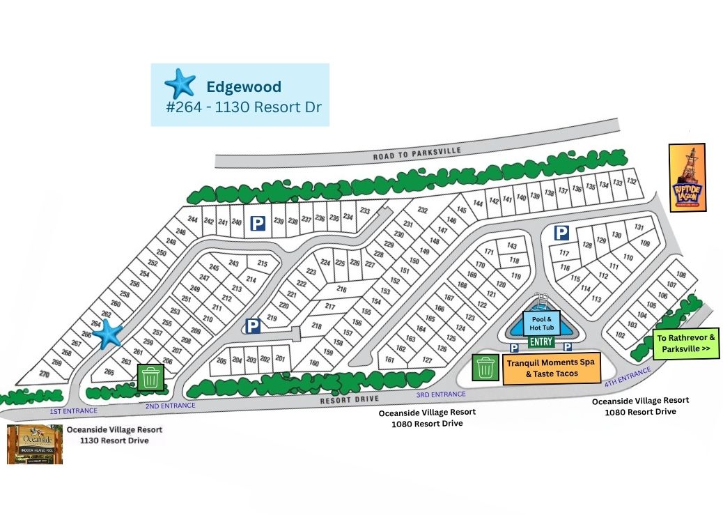Resort map to locate your cottage easily