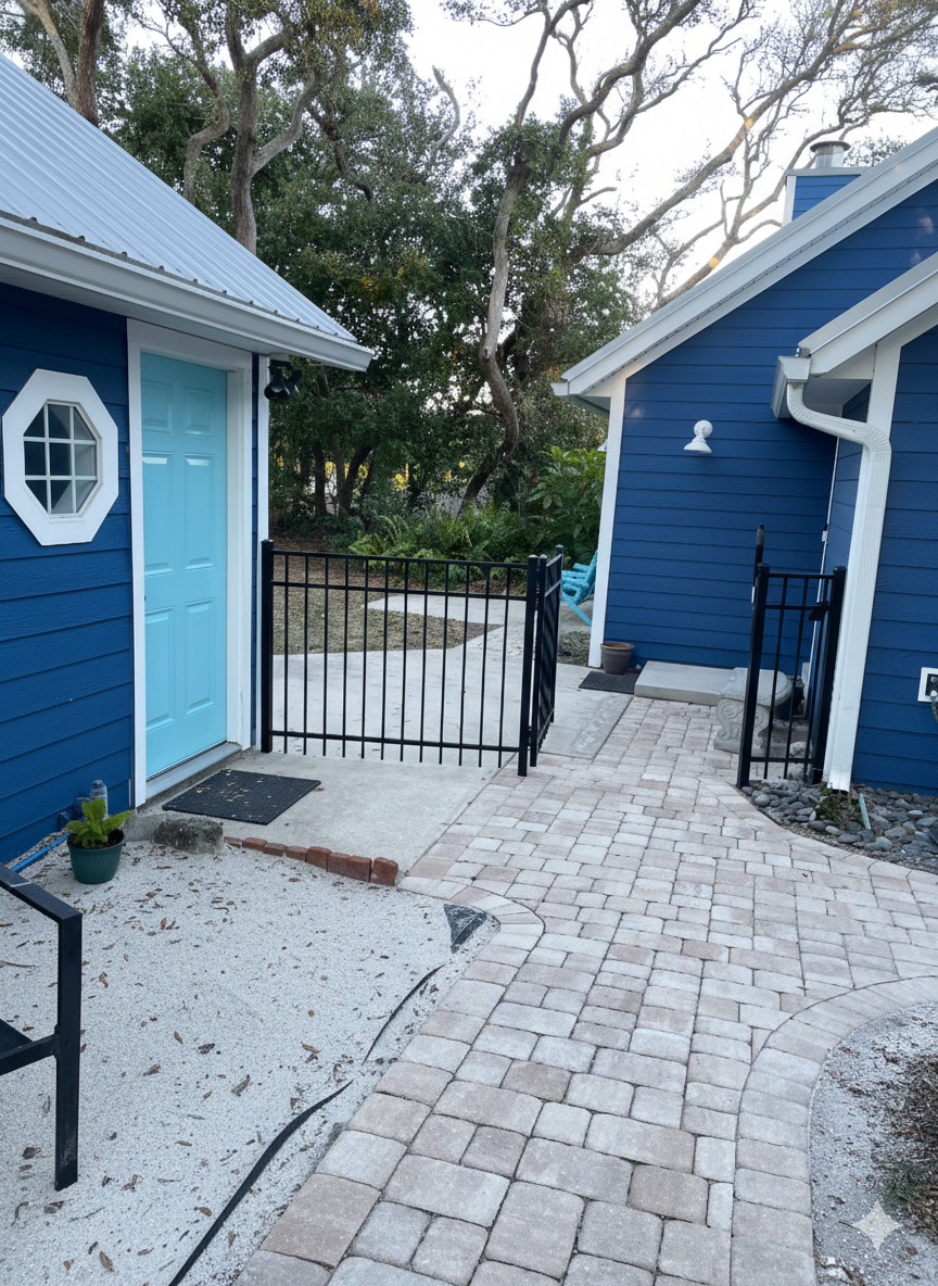 Sidewalk Between Dwellings