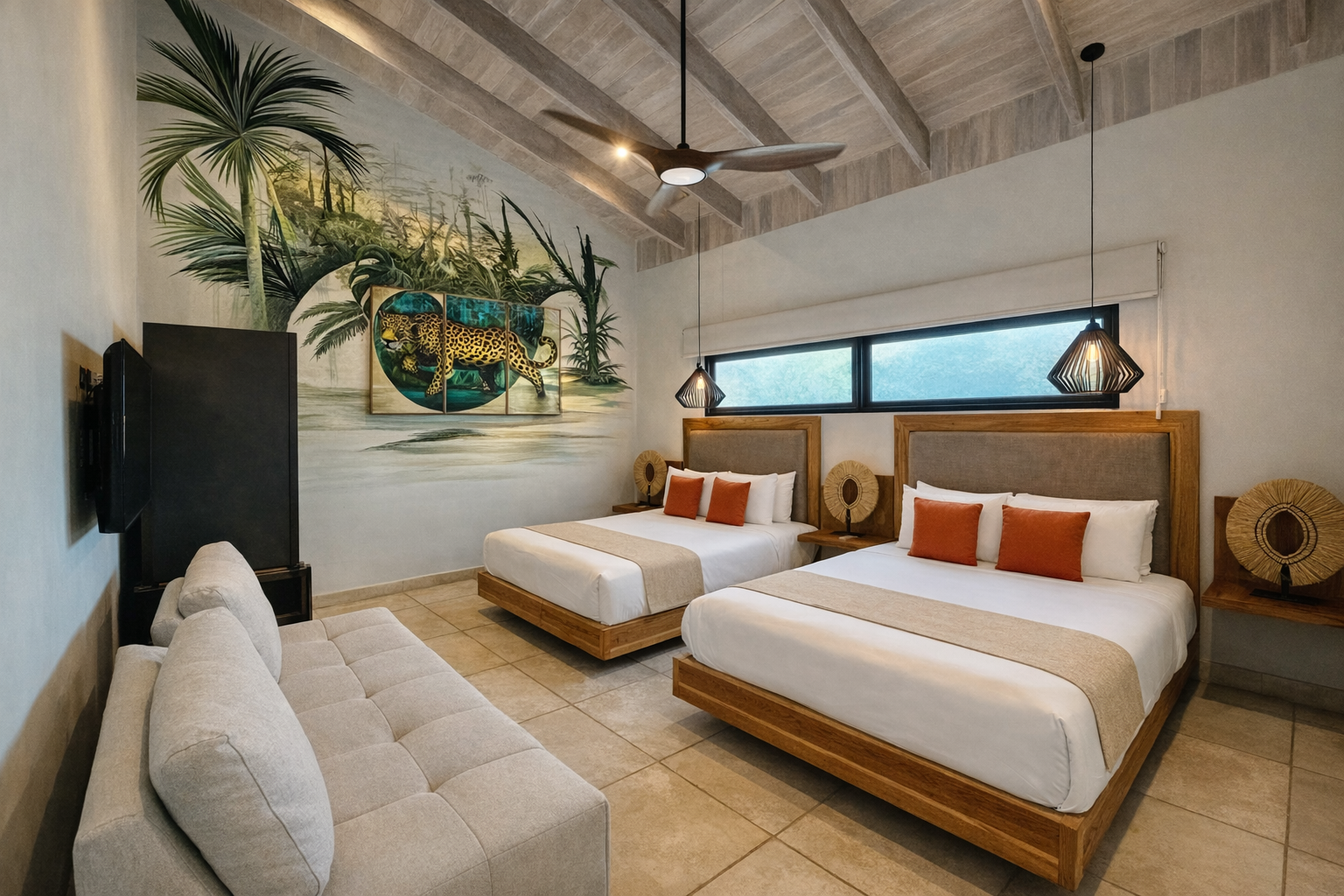 Guest Suite 4 - 2 Queen beds 1 Twin day bed 