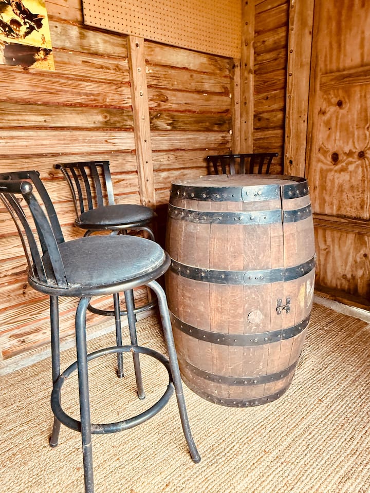 Barrel of fun in the saloon