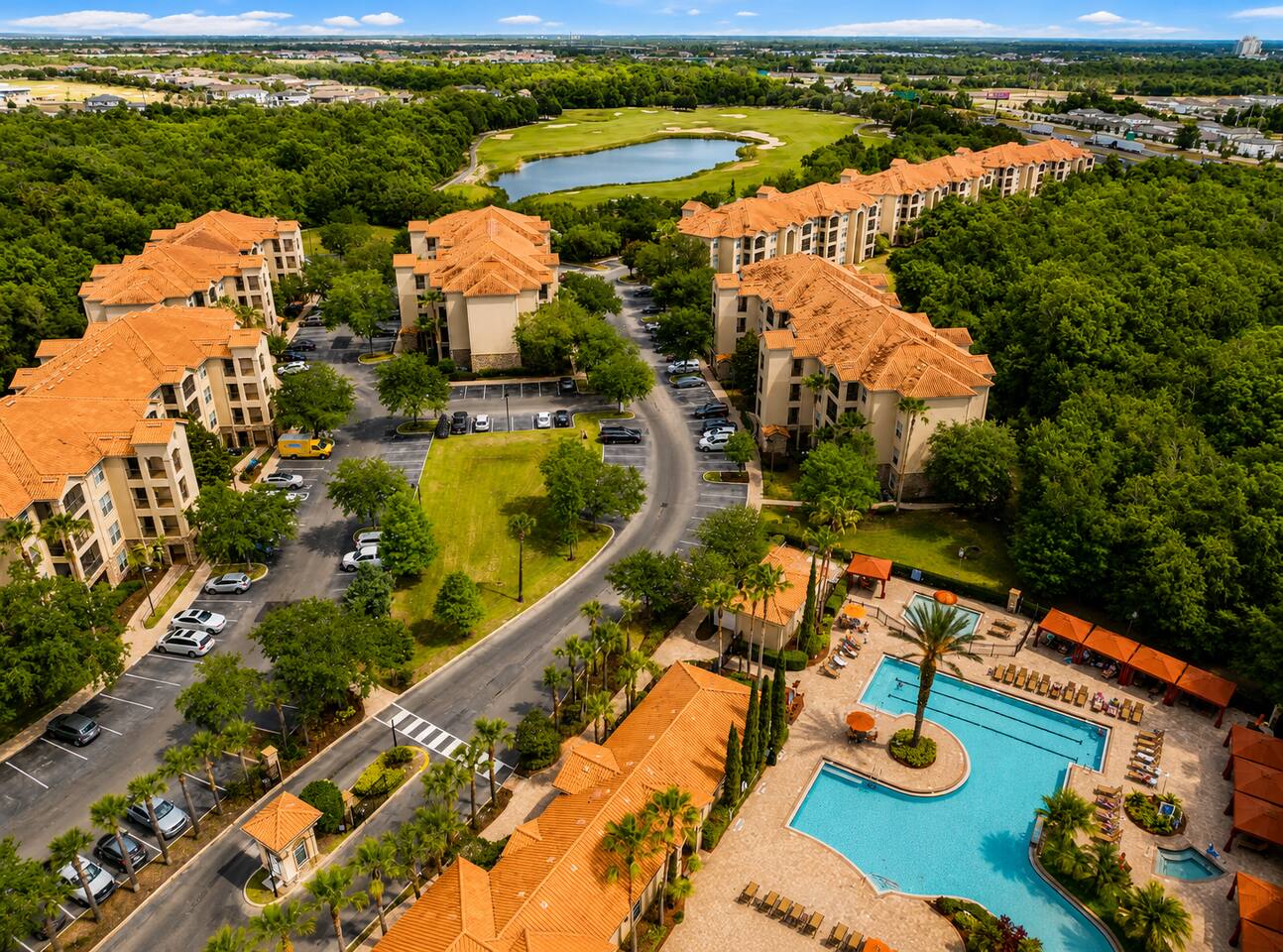 Stunning aerial view showcasing the resort’s scenic beauty.