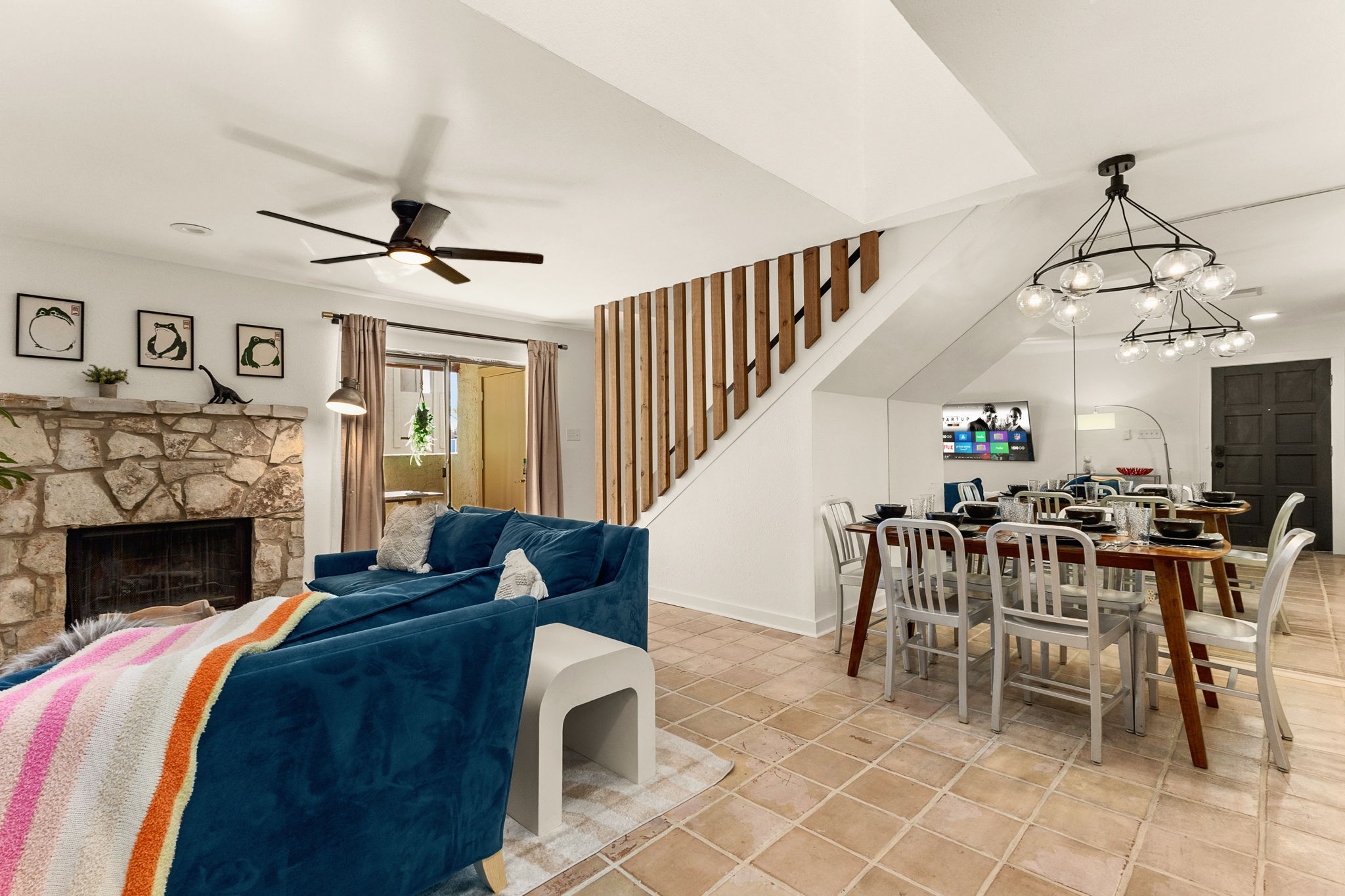 Living and dining flow seamlessly for entertaining or keeping an eye on kids while cooking