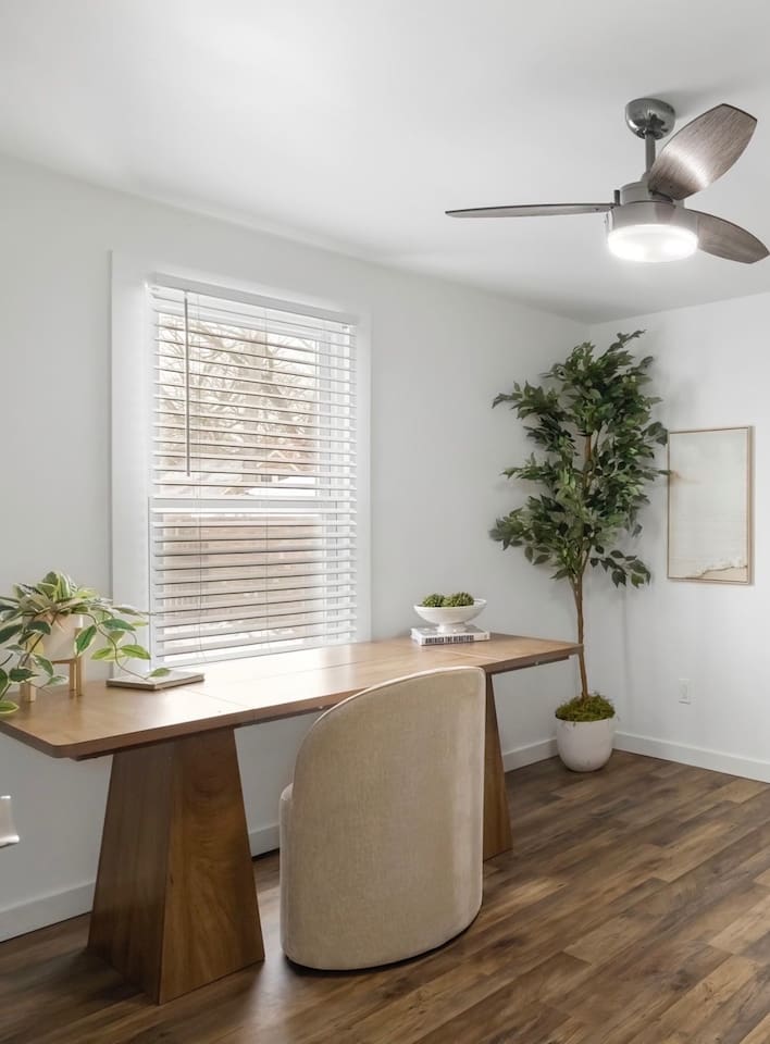 Desk space in the office to work from home. 