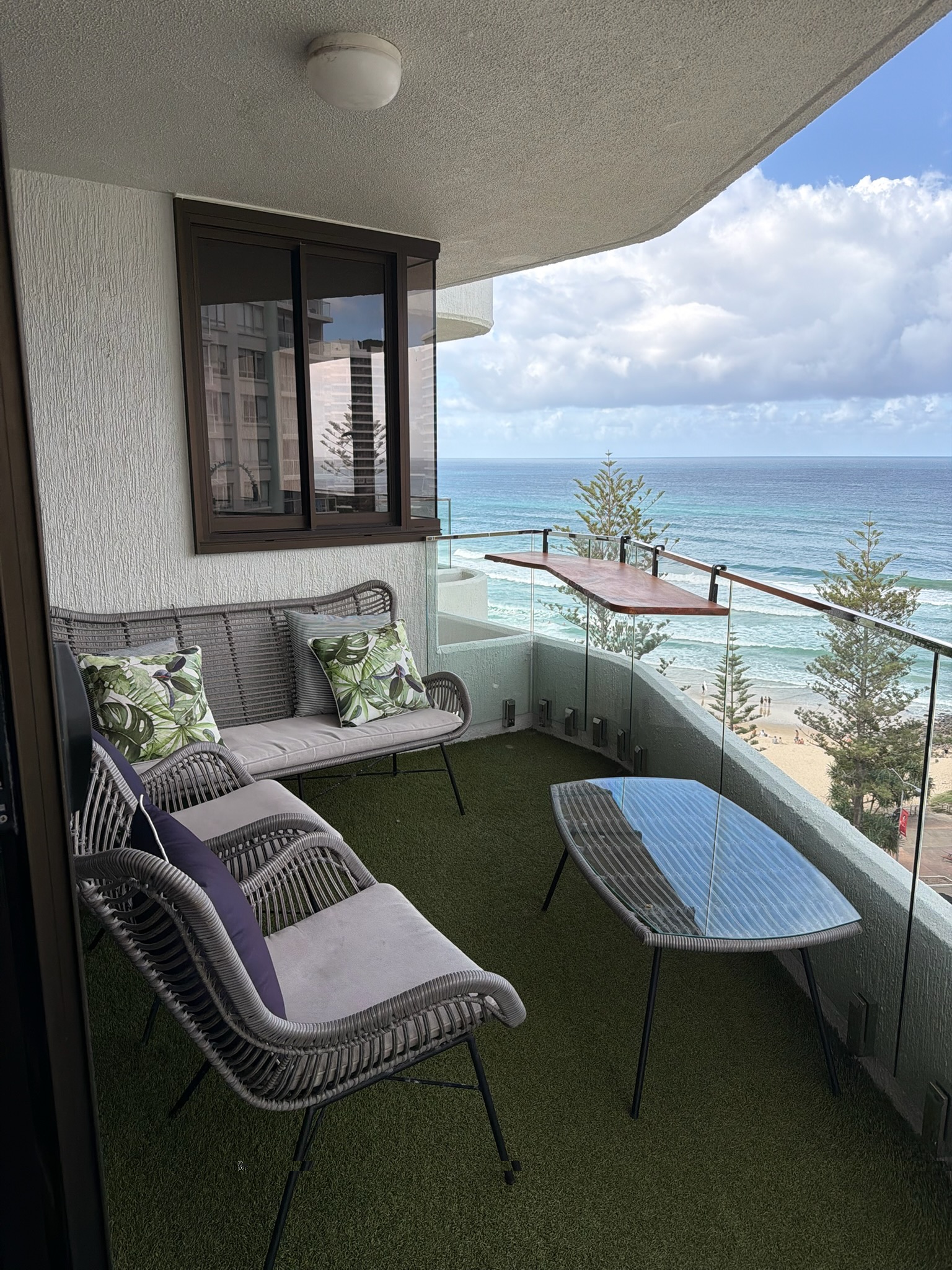 Balcony with beach view