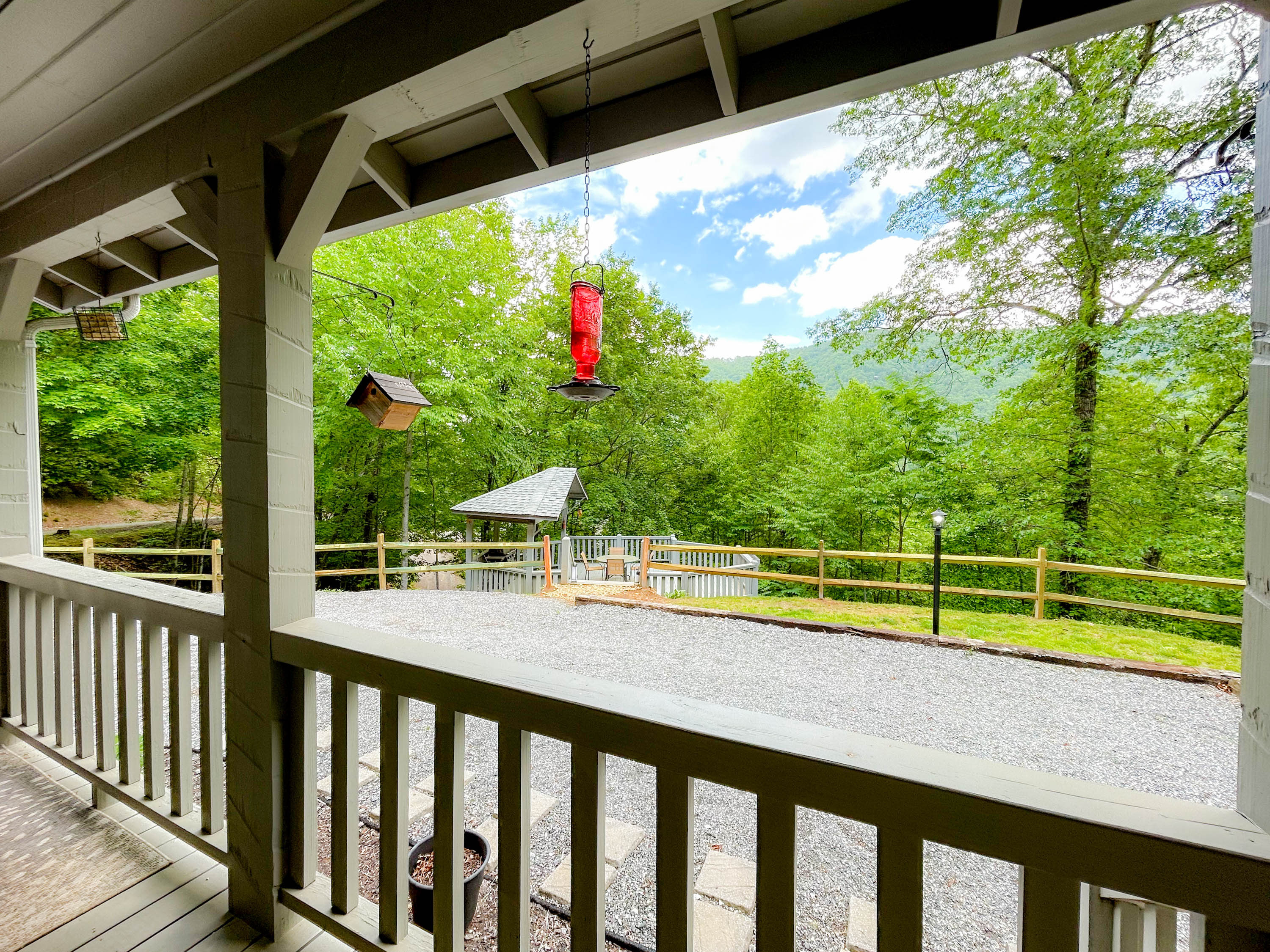 a view from the hot tub