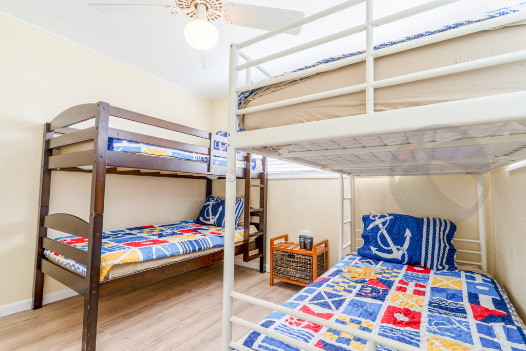 Two sets of twin bunks