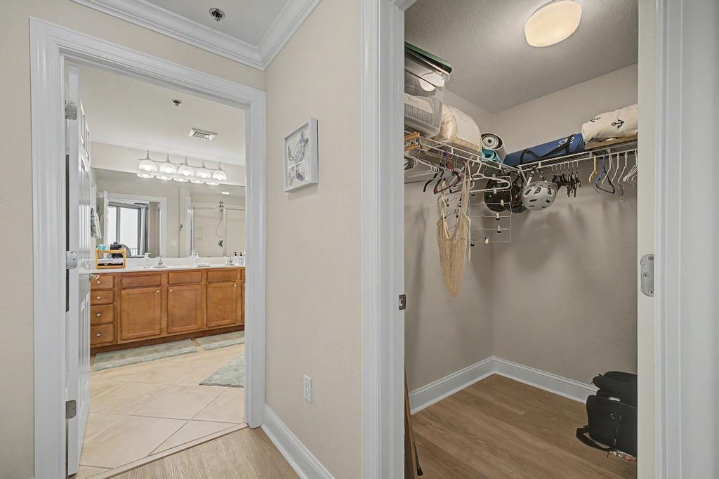 Master bath and large closet. Yoga mats and extra bedding available in the closet.