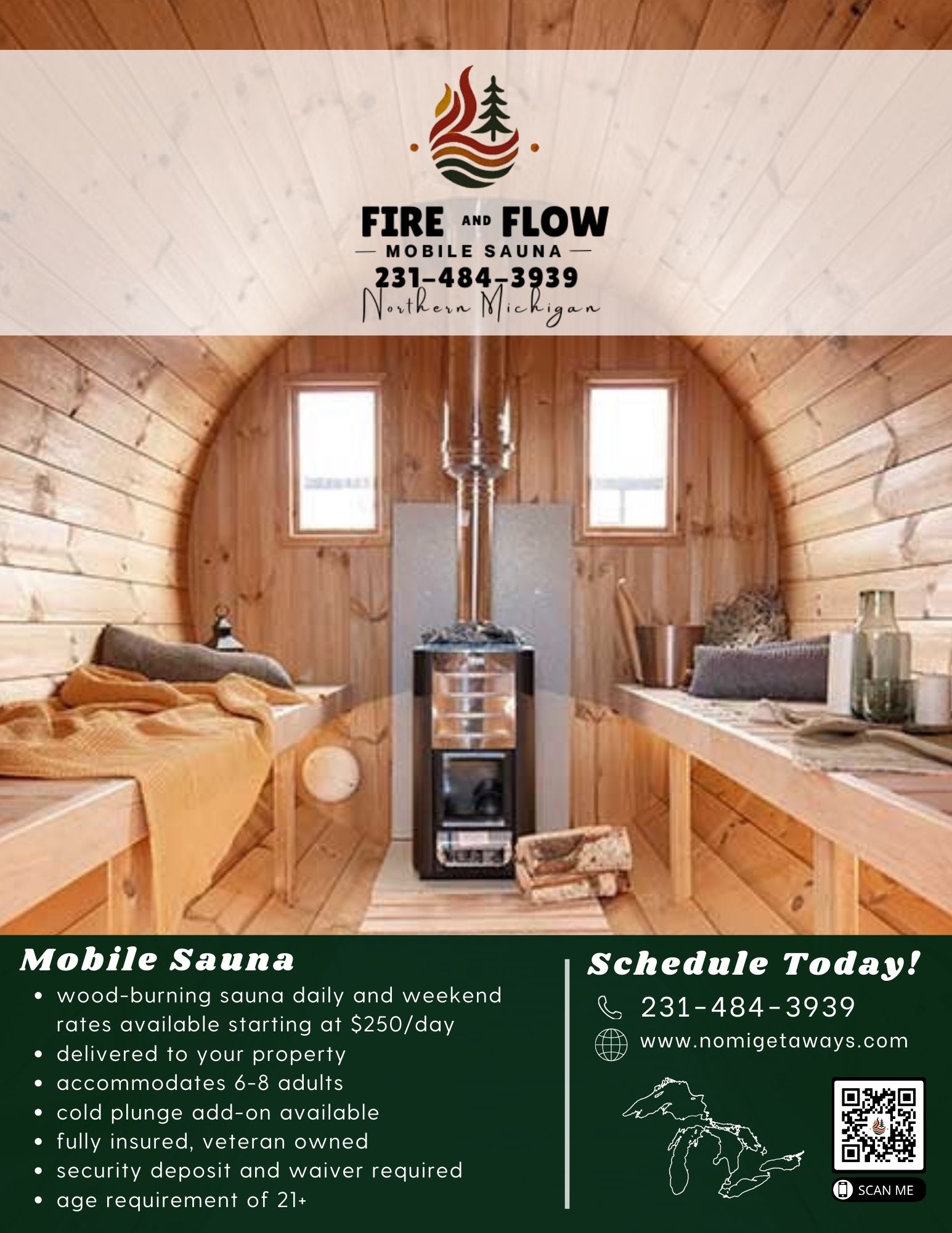 Mobile Sauna Rental Available! Ask for more details!