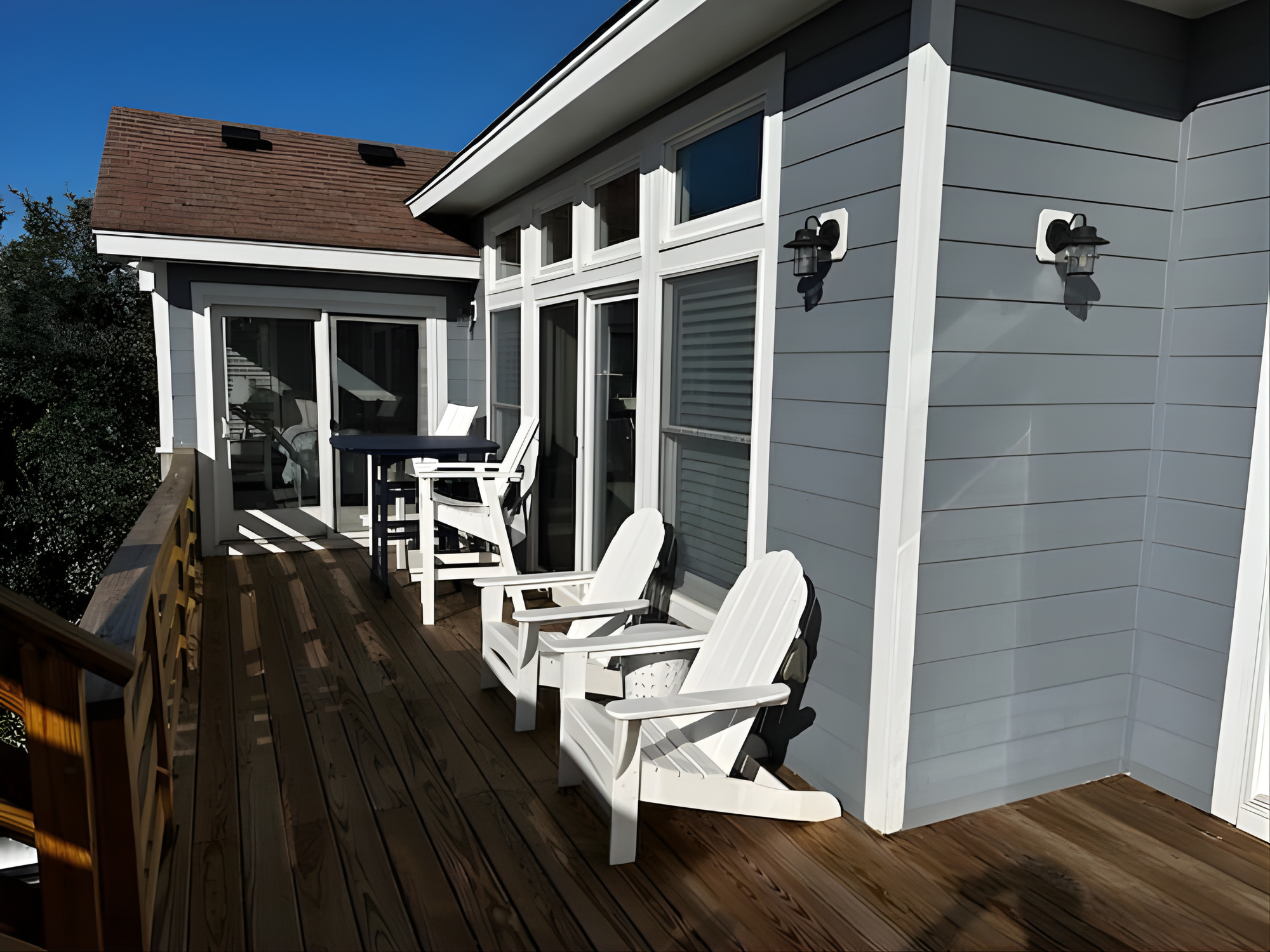 Top-Level back deck with table and seating