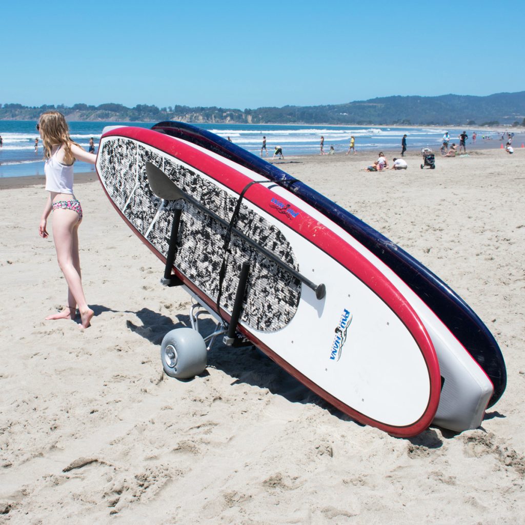We supply this handy cart to make getting the paddle boards to and from the beach a breeze!