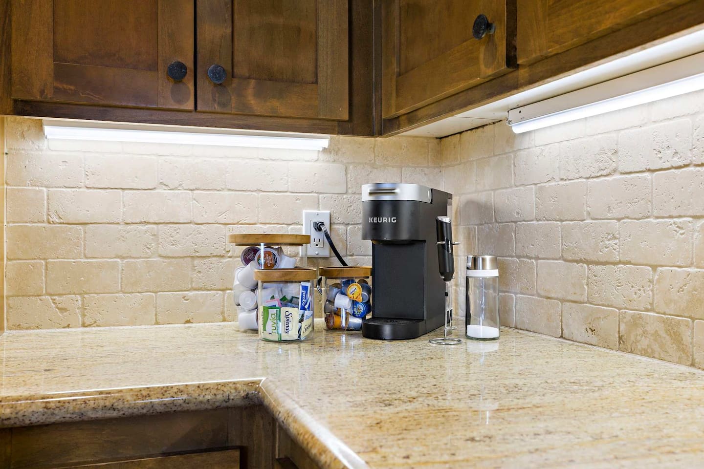 We provide Keurig coffee makers and pods to start every day right :)