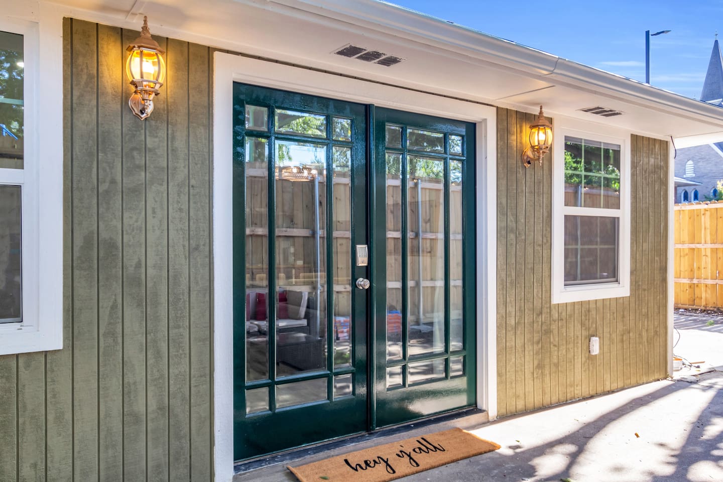 Your own front entrance with double doors opens directly to the patio sitting area; no stairs, no steps, just simple access.