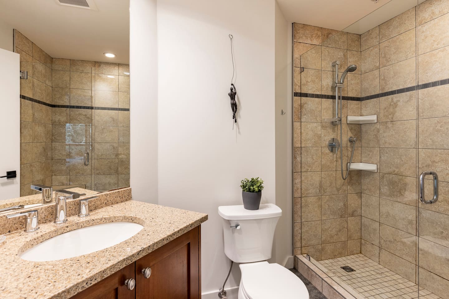 Ensuite bathroom in the main king bedroom on the main floor.