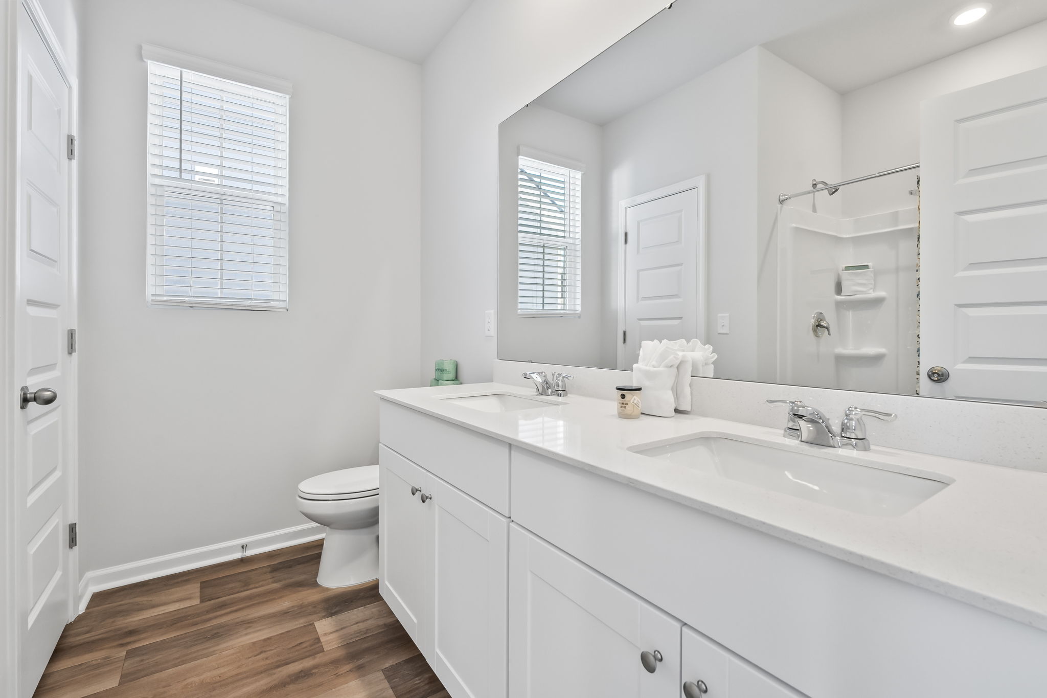 Ensuite bathroom with dual vanities