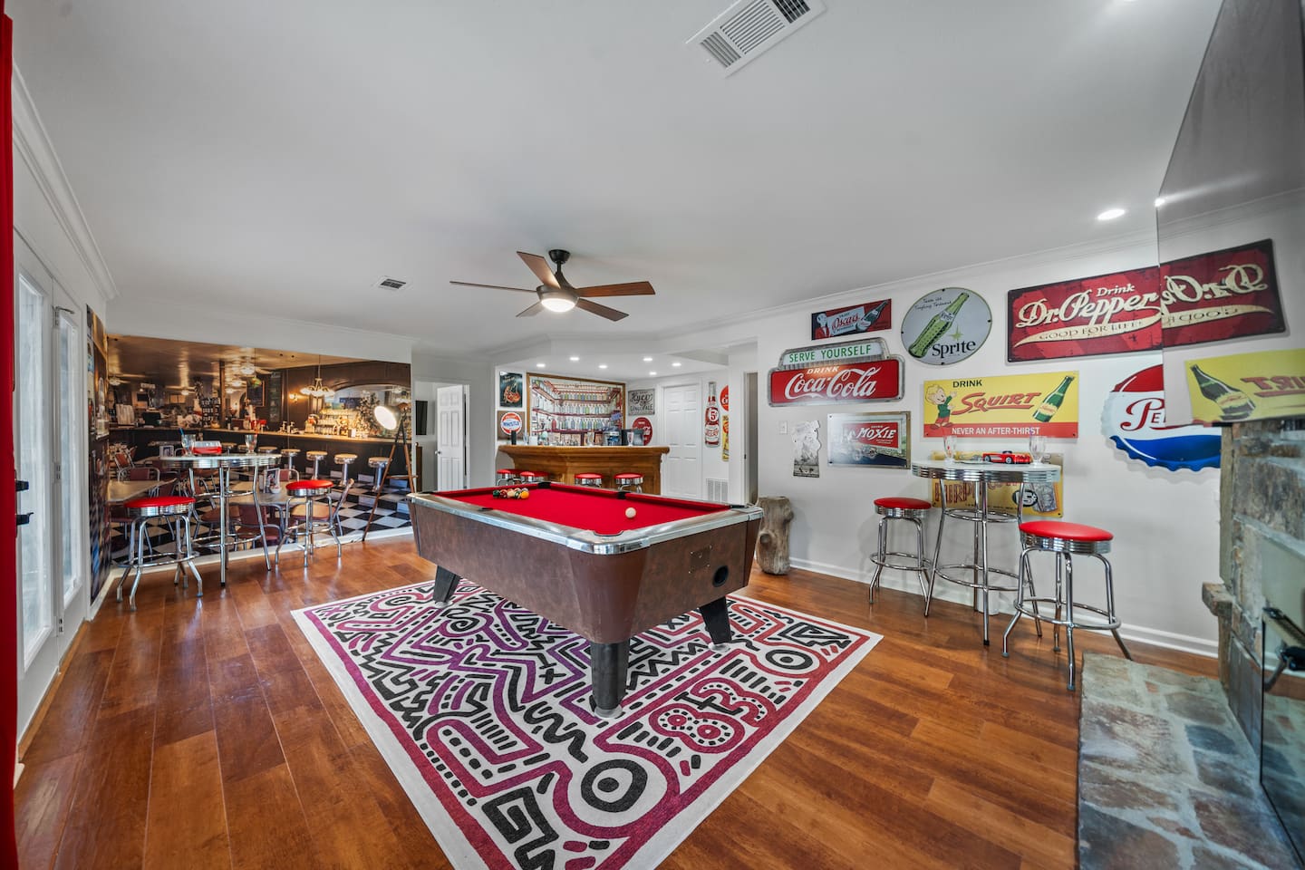 The Antique Pool Table is the Highlight of the Game Room and a Guest Favorite!