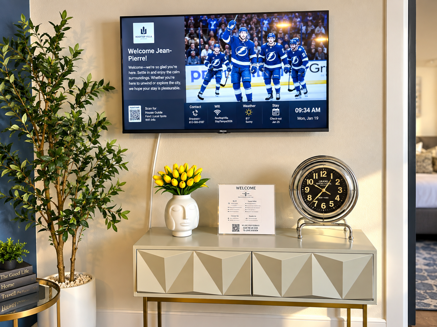 Second floor common space area for entertainment and socializing amongst family or guests.