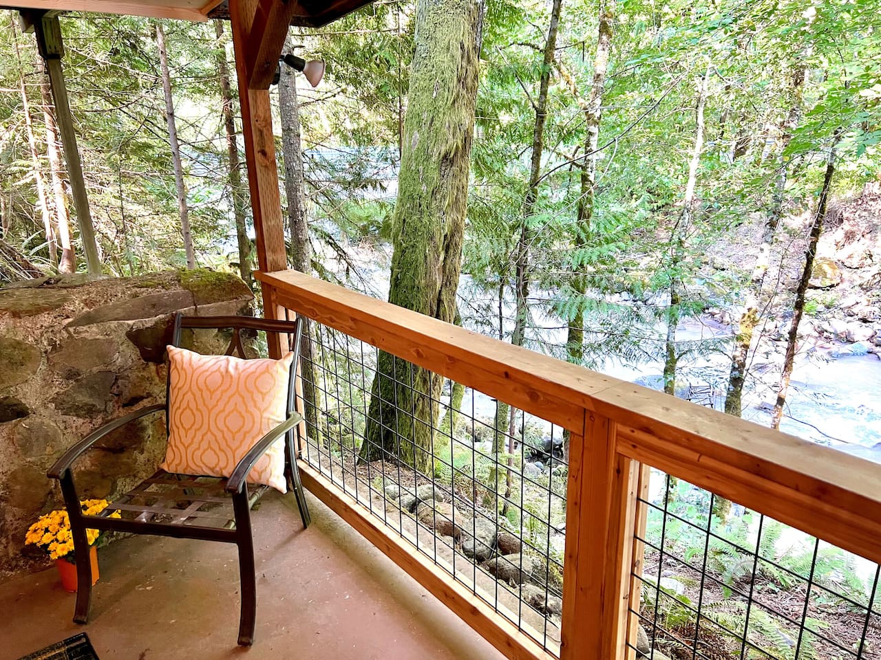 Covered Patio with River View