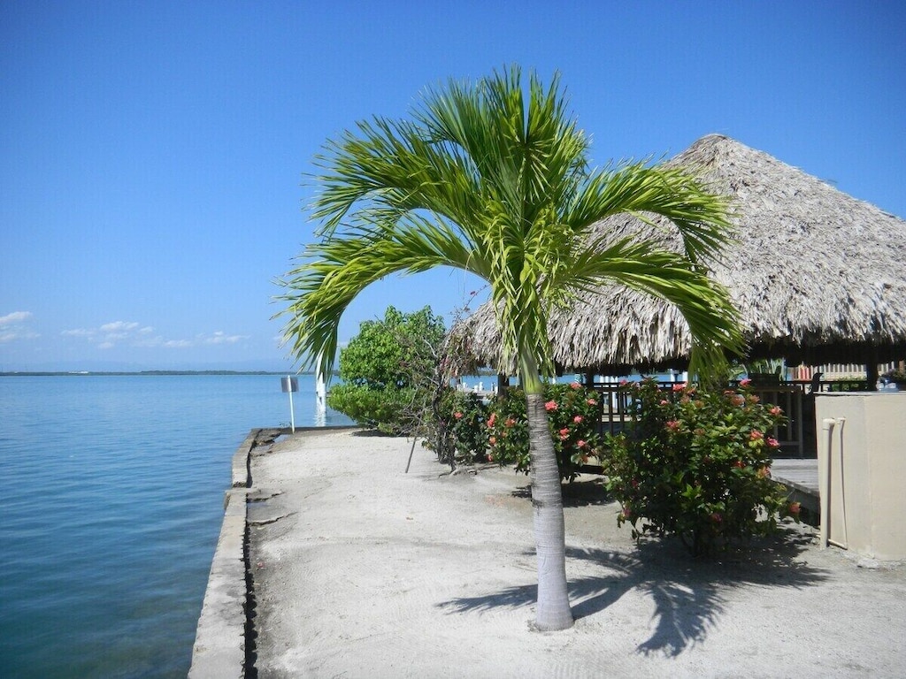 The sea wall looking out