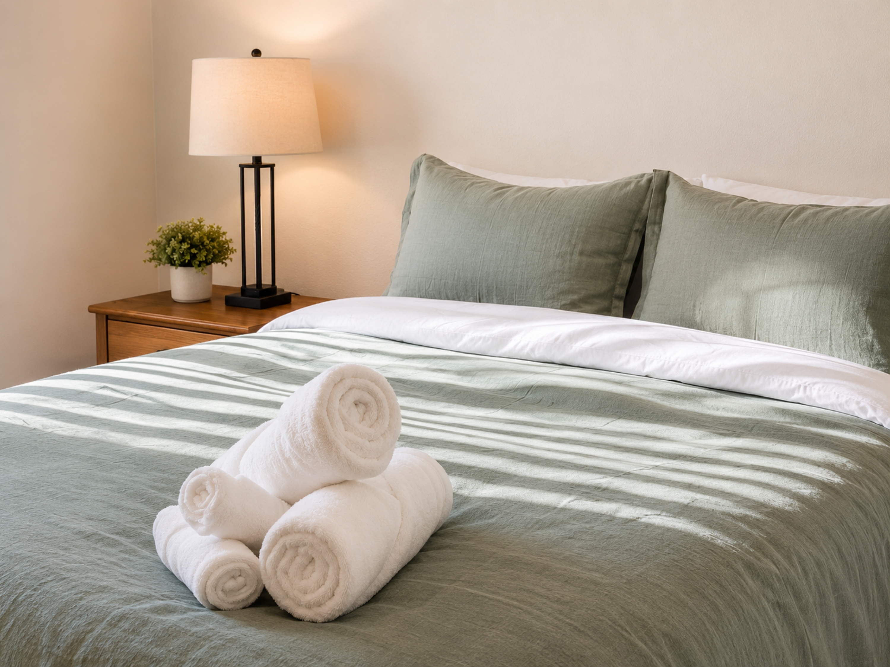 Comfortable bedroom designed for restful nights. after lake adventures.