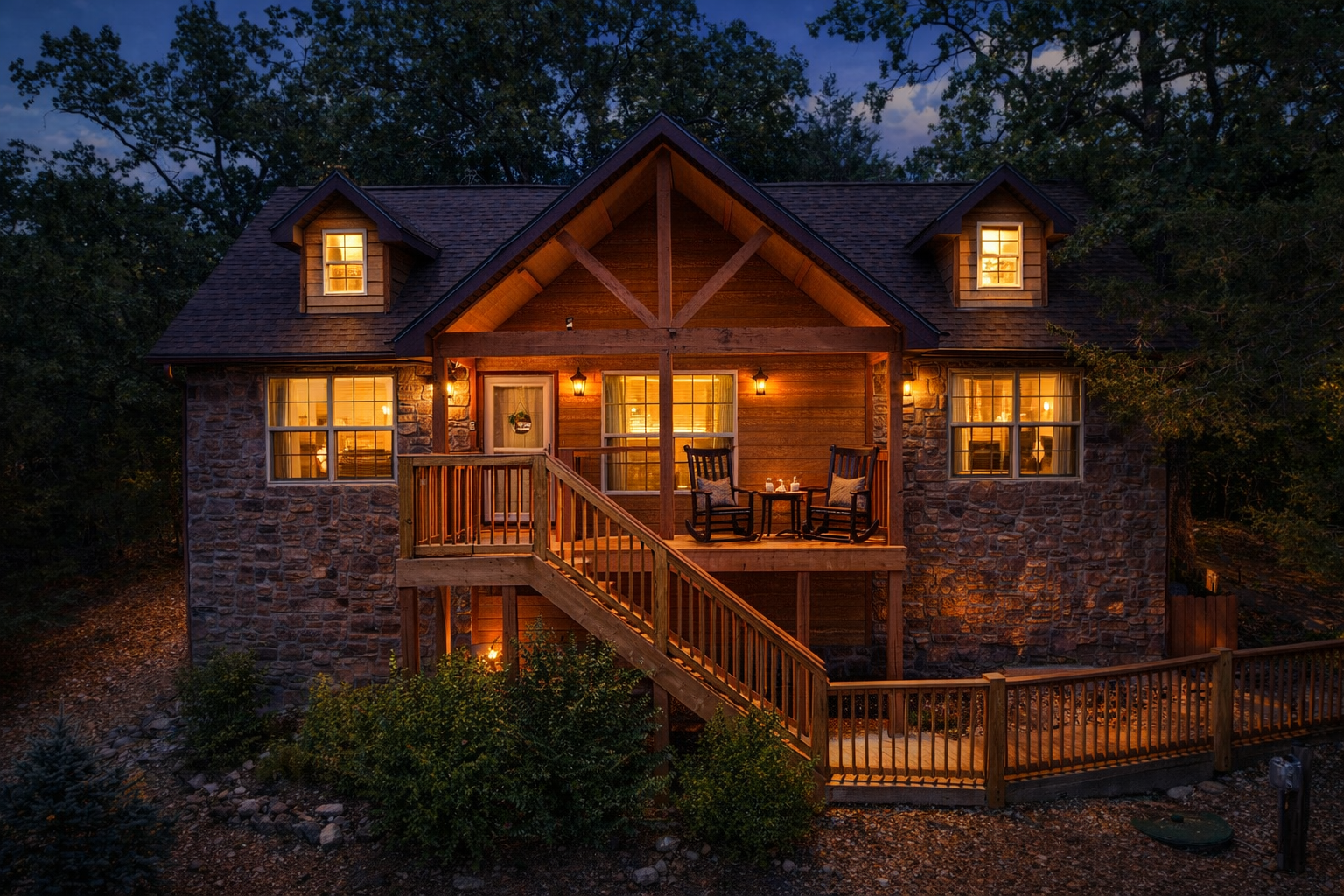 “Cozy Ozark cabin tucked in the trees at Stonebridge Resort 🌲”