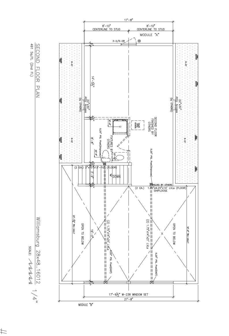 Loft Layout.  4 Full Beds with Bathroom