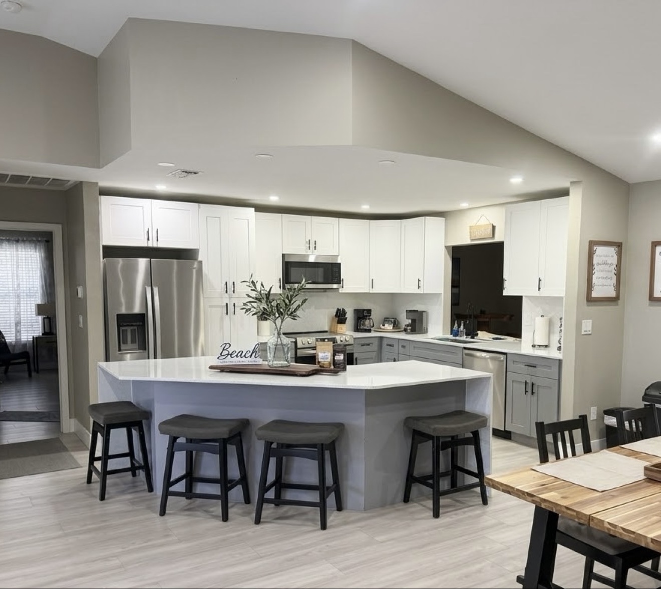 Updated kitchen with island seating
