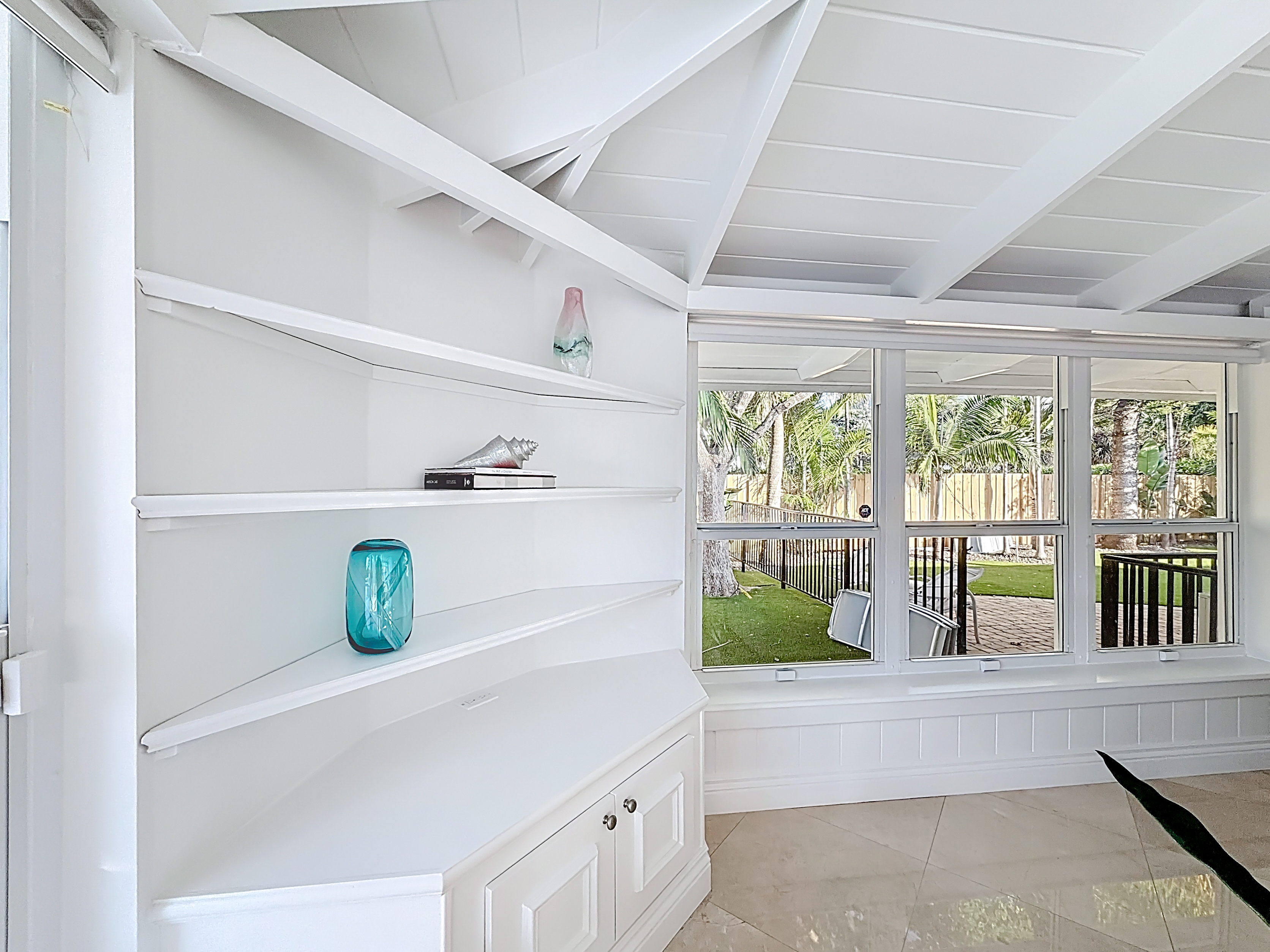 Things are white and bright. 