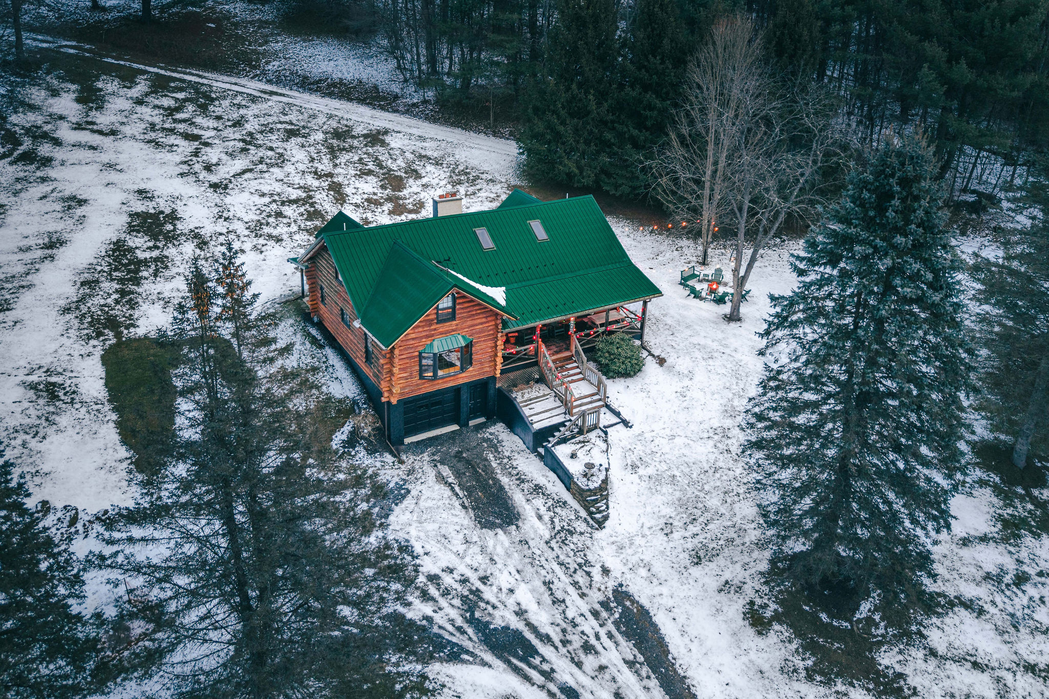 Your private Great Bear Cabin retreat—snow-dusted woods, peaceful seclusion, and the perfect place to unplug.